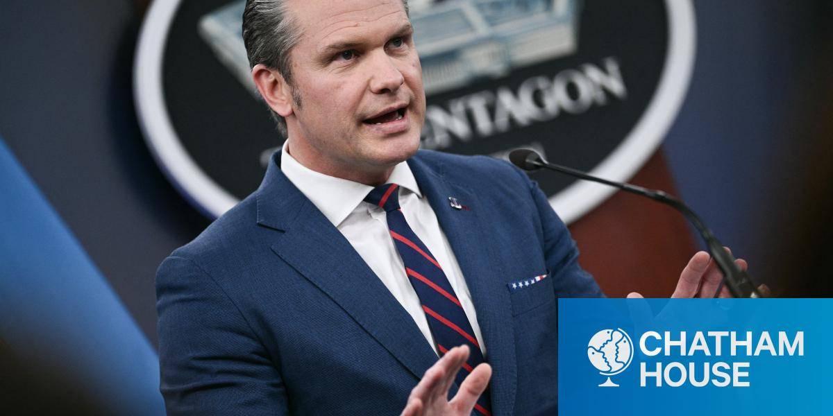 US Defense Secretary Pete Hegseth speaks during a press conference on US military action in Iran.