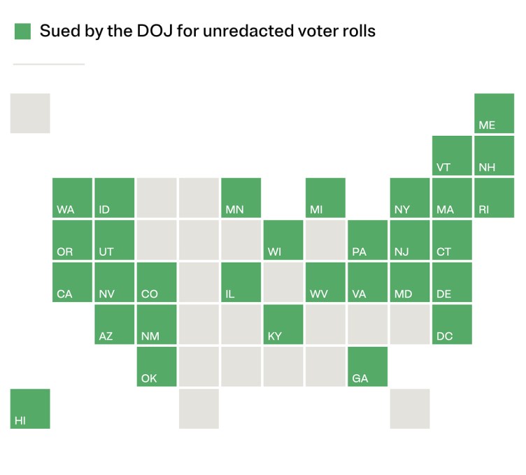 A cartogram of the United States shows 30 states and the District of Columbia highlighted in green.