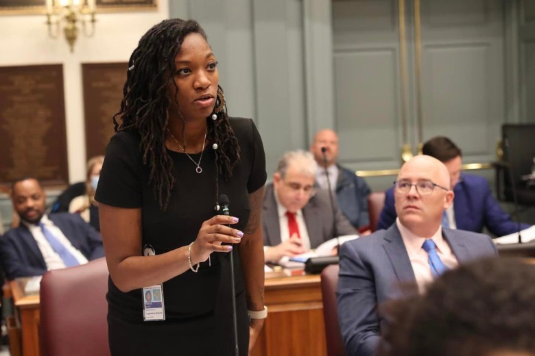 State Senator Marie Pinkney testifies in a 2024 hearing in the Delaware General Assembly.