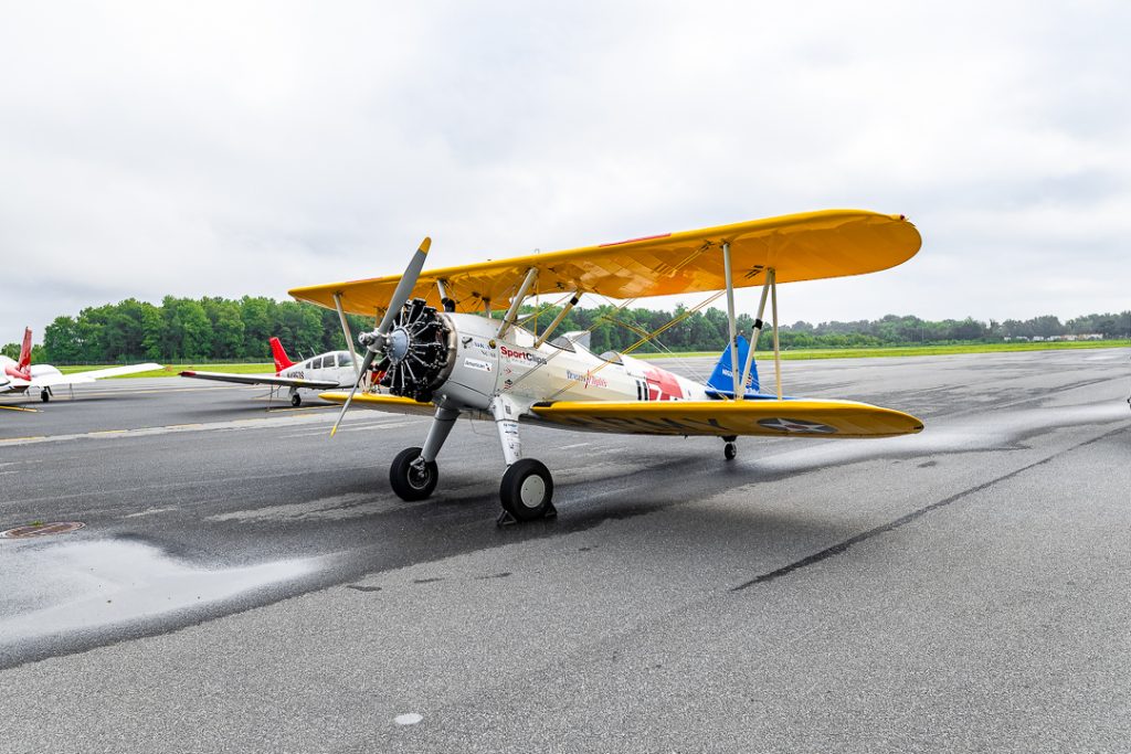 A 1942 Boeing Stearman biplane used during the event.