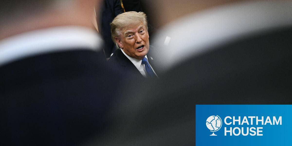 US President Donald Trump responds to questions from the press in the Oval Office.