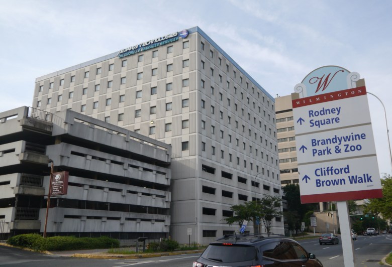 The Alpha Technologies building in downtown Wilmington, Delaware, is seen from Walnut Street in July 2024.
