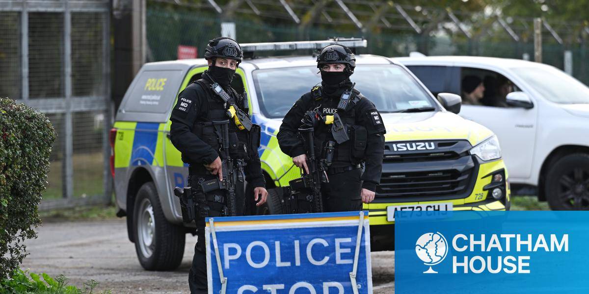 Armed police outside RAF Fairford