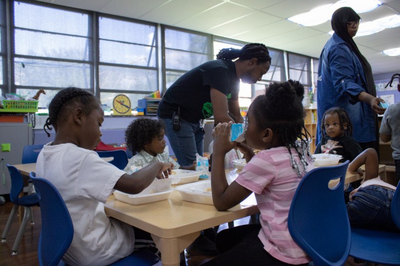 Students learn in the Grasshoppers class fo the Early Learning Academy at Kingswood Community Center in Wilmington, Delaware, in August 2024.