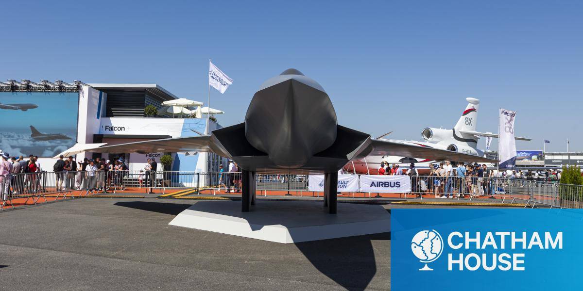 A mock up display of the Future Combat Air System at the Paris Air Show in June 2023 