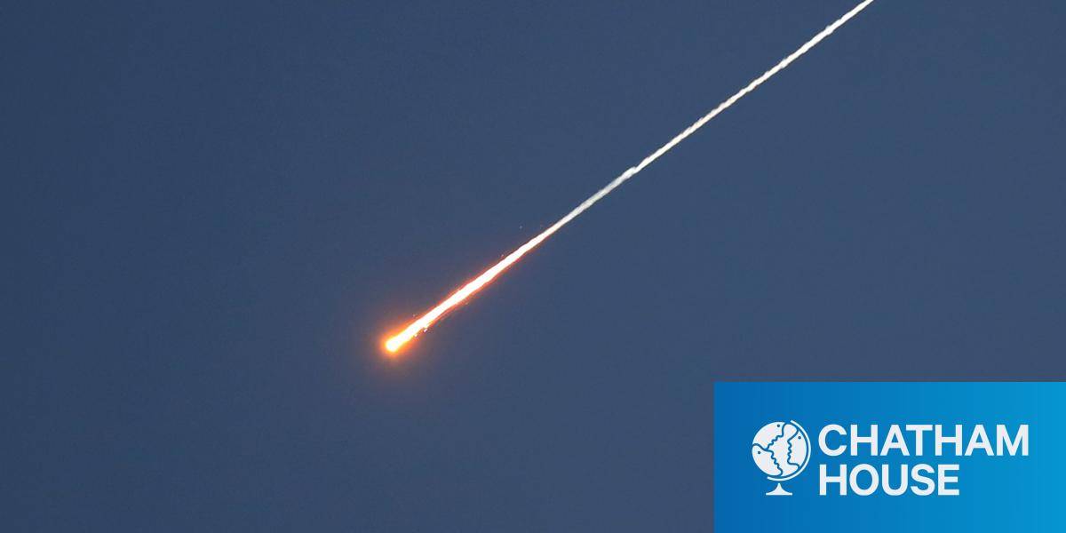 A missile sighted in the sky over Hebron on 28 March 2026. 