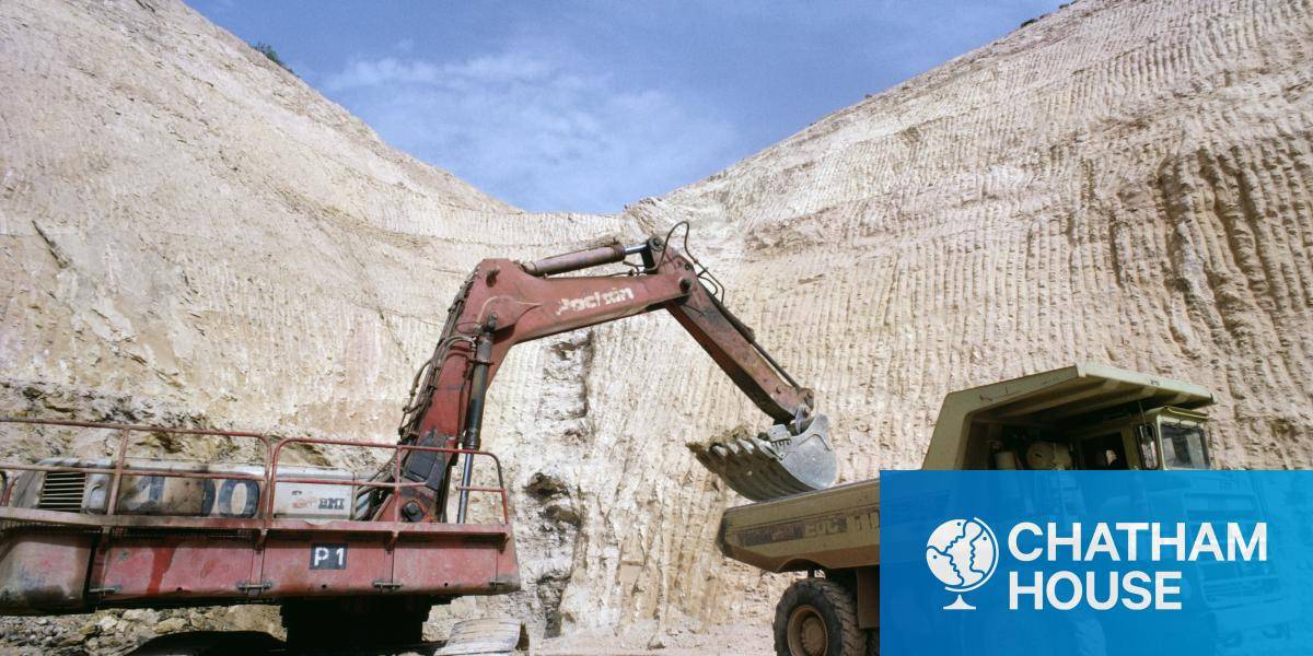 Vehicles in an open-cast gold mine in Poura, Burkina Faso