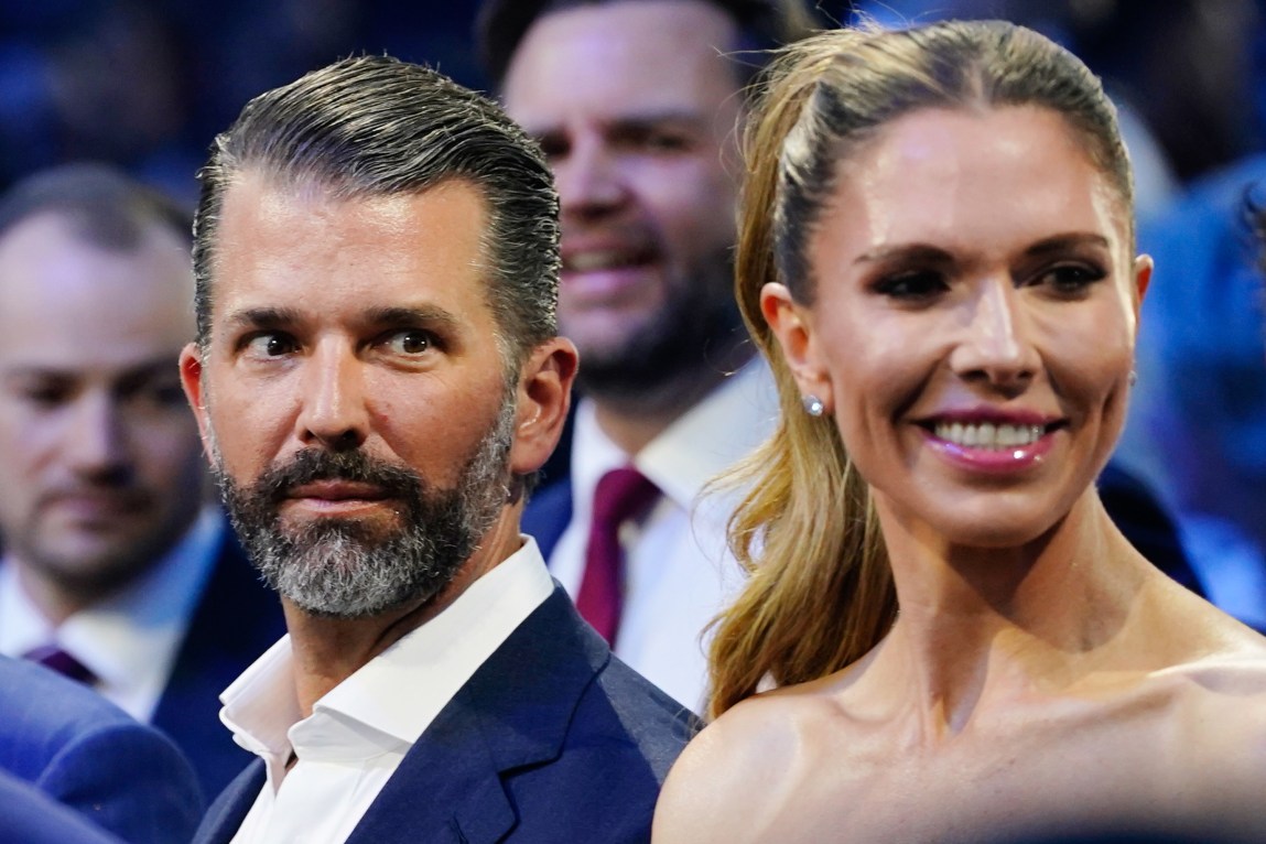 Donald Trump Jr. next to his wife, Bettina Trump.