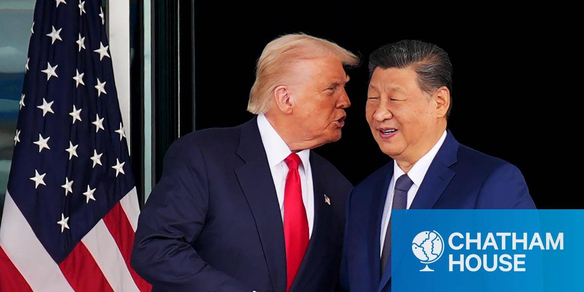 President Donald Trump and President Xi Jinping shake hands following a meeting at Gimhae Air Base on 30 October 2025 in Busan, South Korea. 