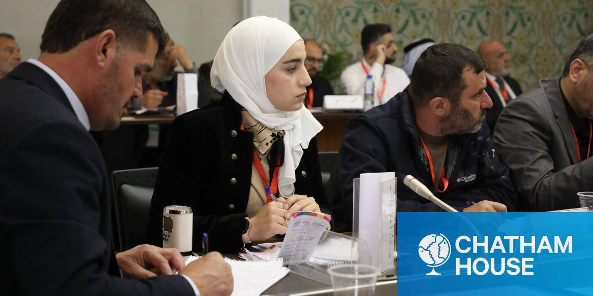 Delegates at the National Dialogue Conference in Damascus, Syria in February 2025
