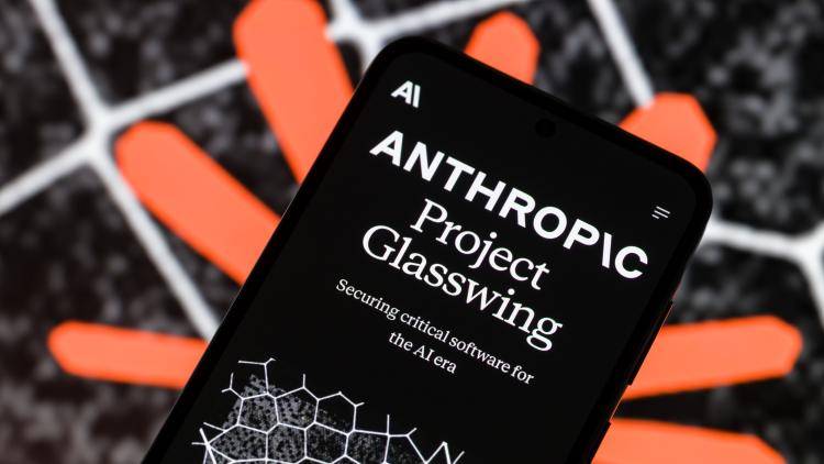 Text on a phone reads 'Anthropic Project Glasswing'