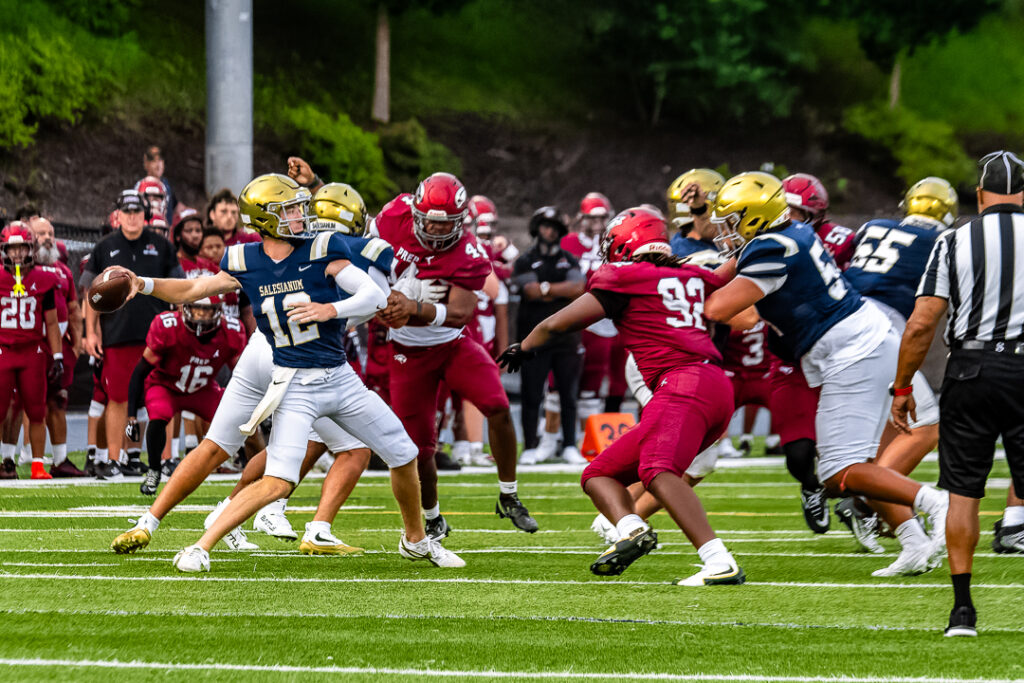 Nabb sets and fires to a receiver downfield. 
