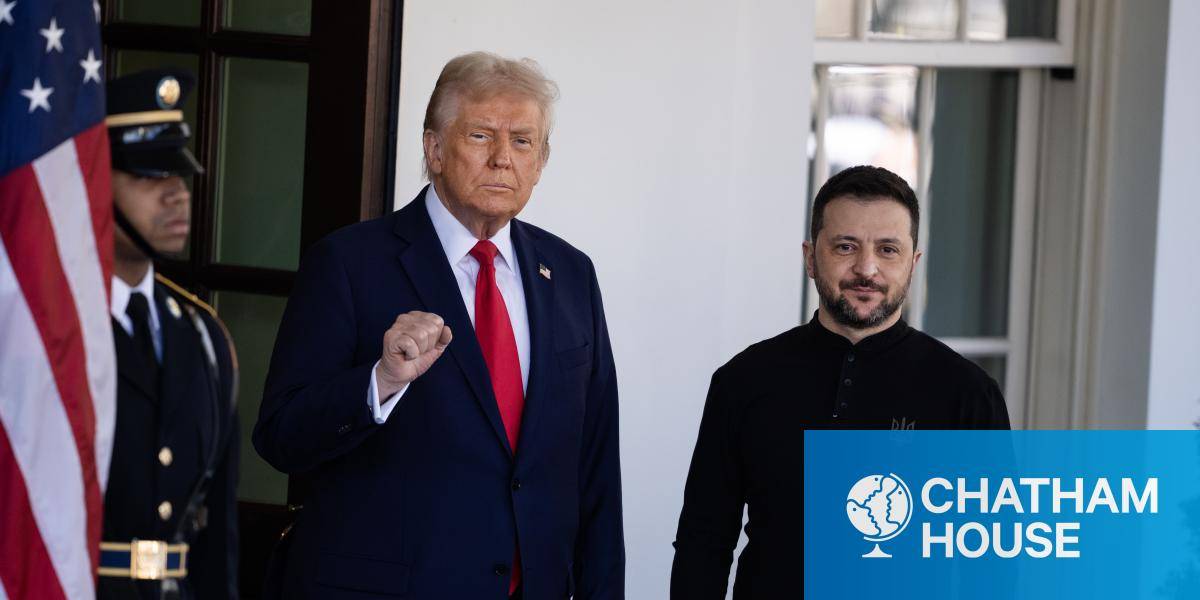 President Donald Trump greets Ukrainian President Volodymyr Zelenskyy at the White House.
