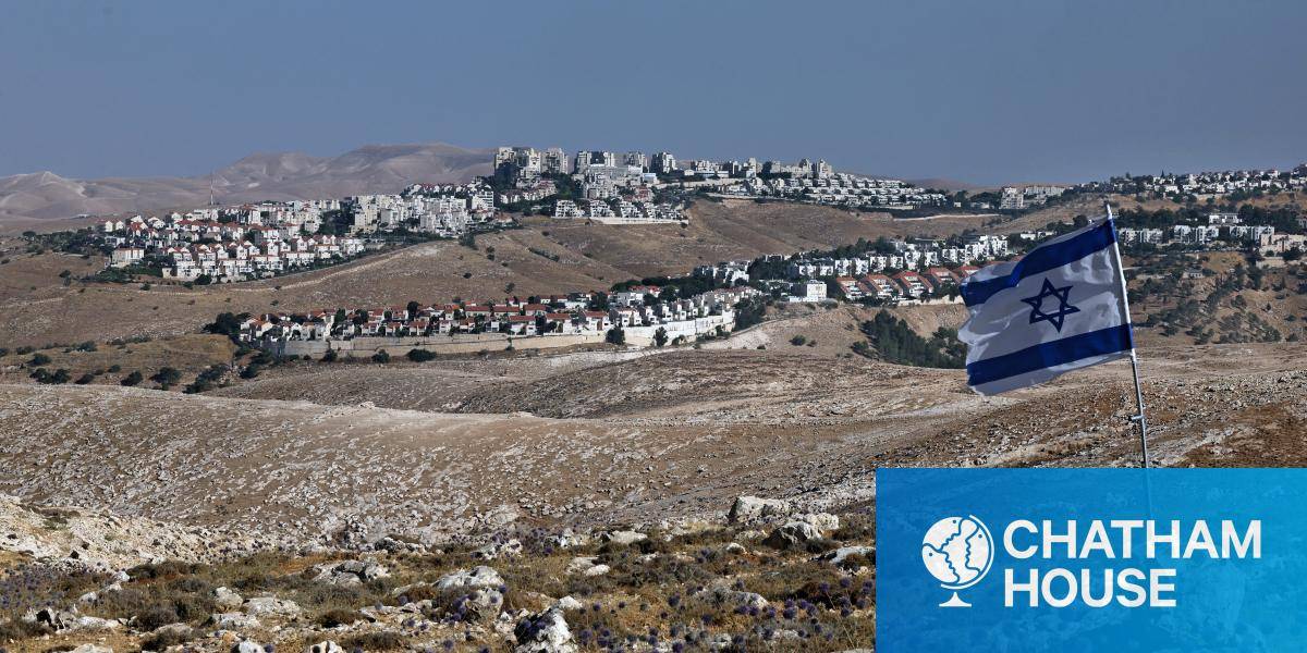 Israeli settlement and flag