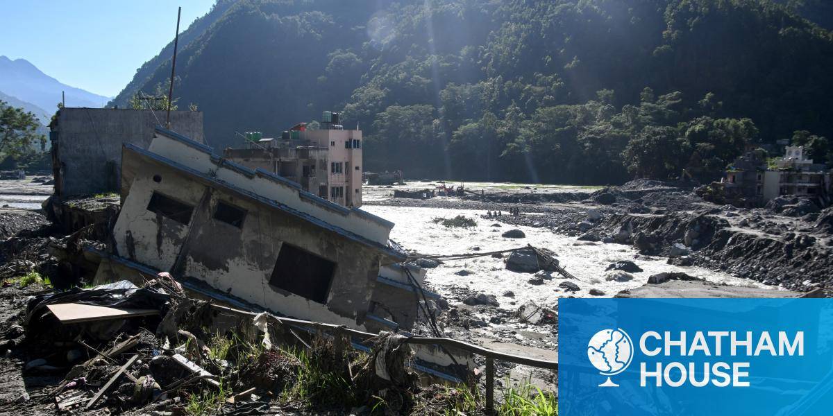 Damaged houses at Betrawati Bazaar in Nepal's Rasuwa district on 28 September 28, 2026.