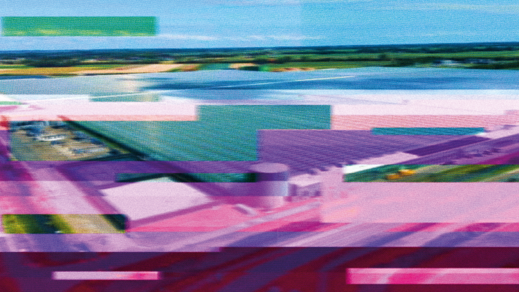 glitched image of a data centre