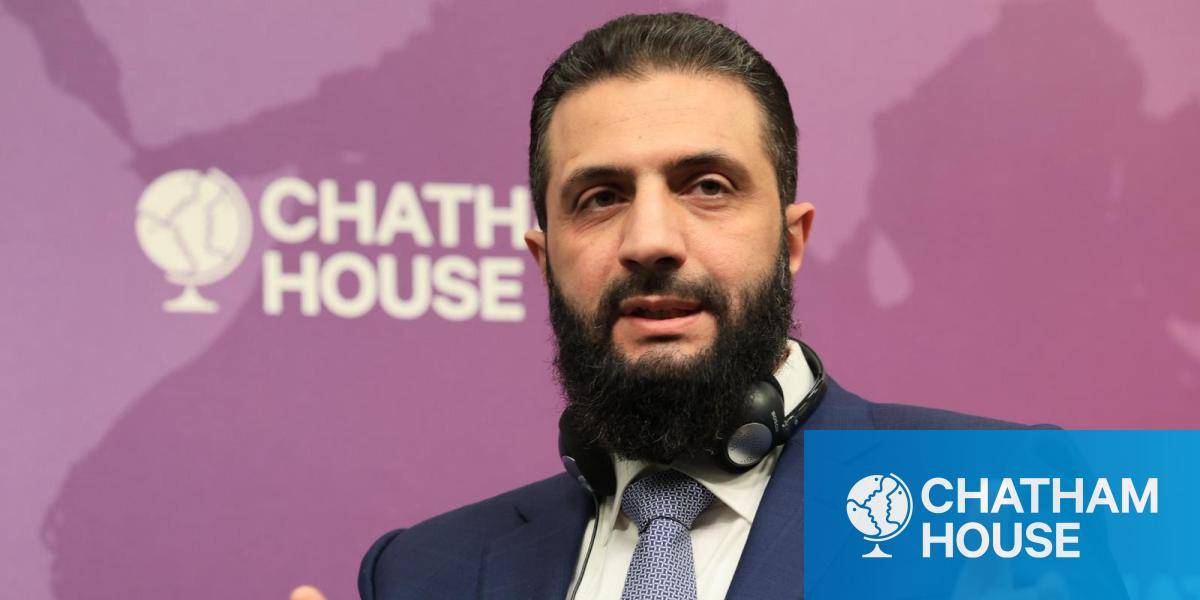 President al-Sharaa at Chatham House. Picture by Carmen Valino