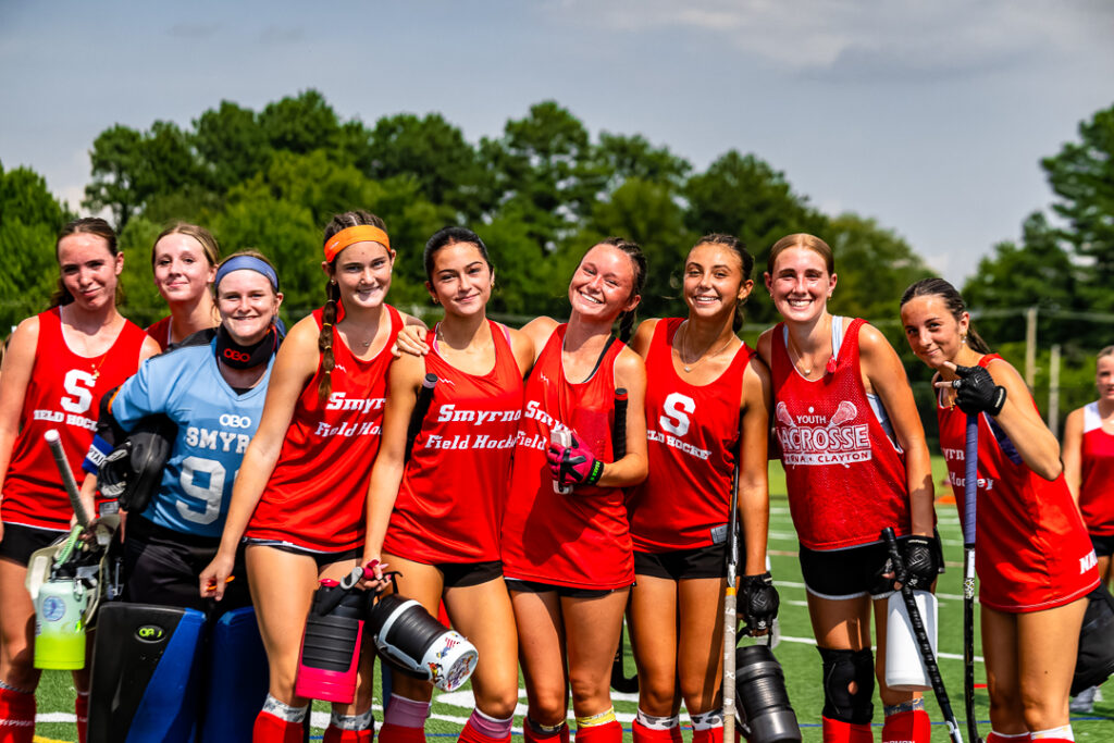 The Eagles pose for a picture after finishing their scrimmage against Queen Anne's County High School. 