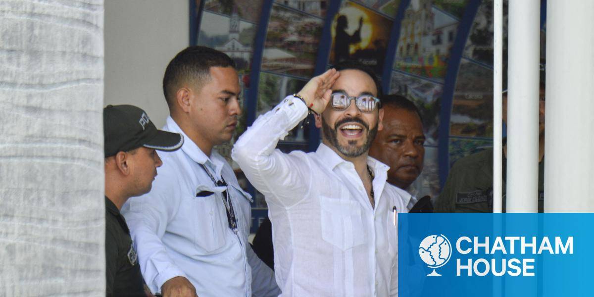 Colombian president-elect Abelardo de La Espriella salutes as he arrives at the Governor's Office of Norte de Santander department