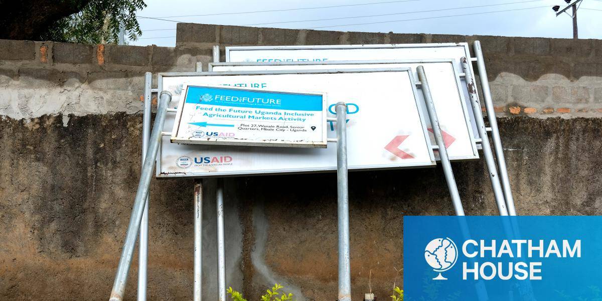 Abandoned USAID road signage in Uganda.