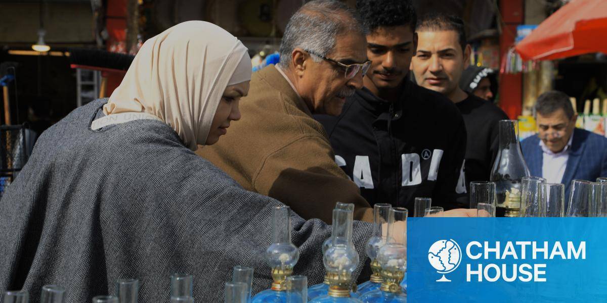 A market stall selling alternative lighting in Baghdad