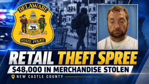 Delaware Retail Theft Spree News Graphic