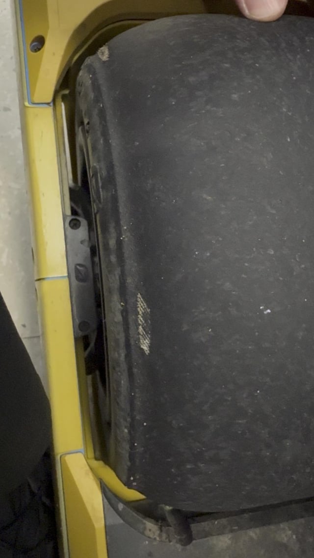 Tire threads showing