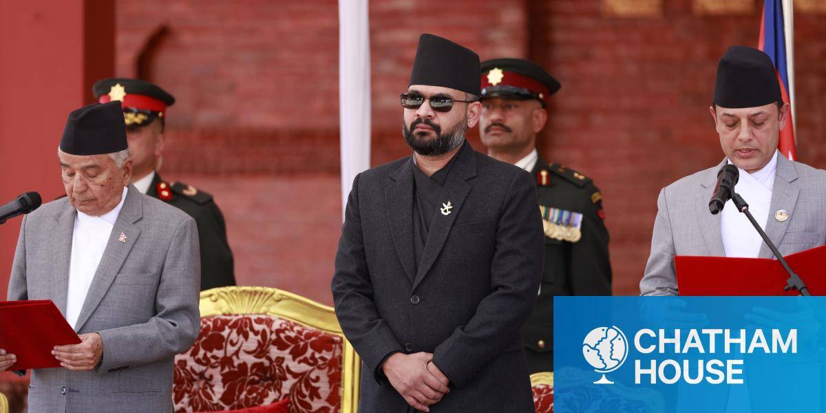 Nepal's Prime Minister Balen Shah next to newly appointed Speaker Dol Prasad Aryal