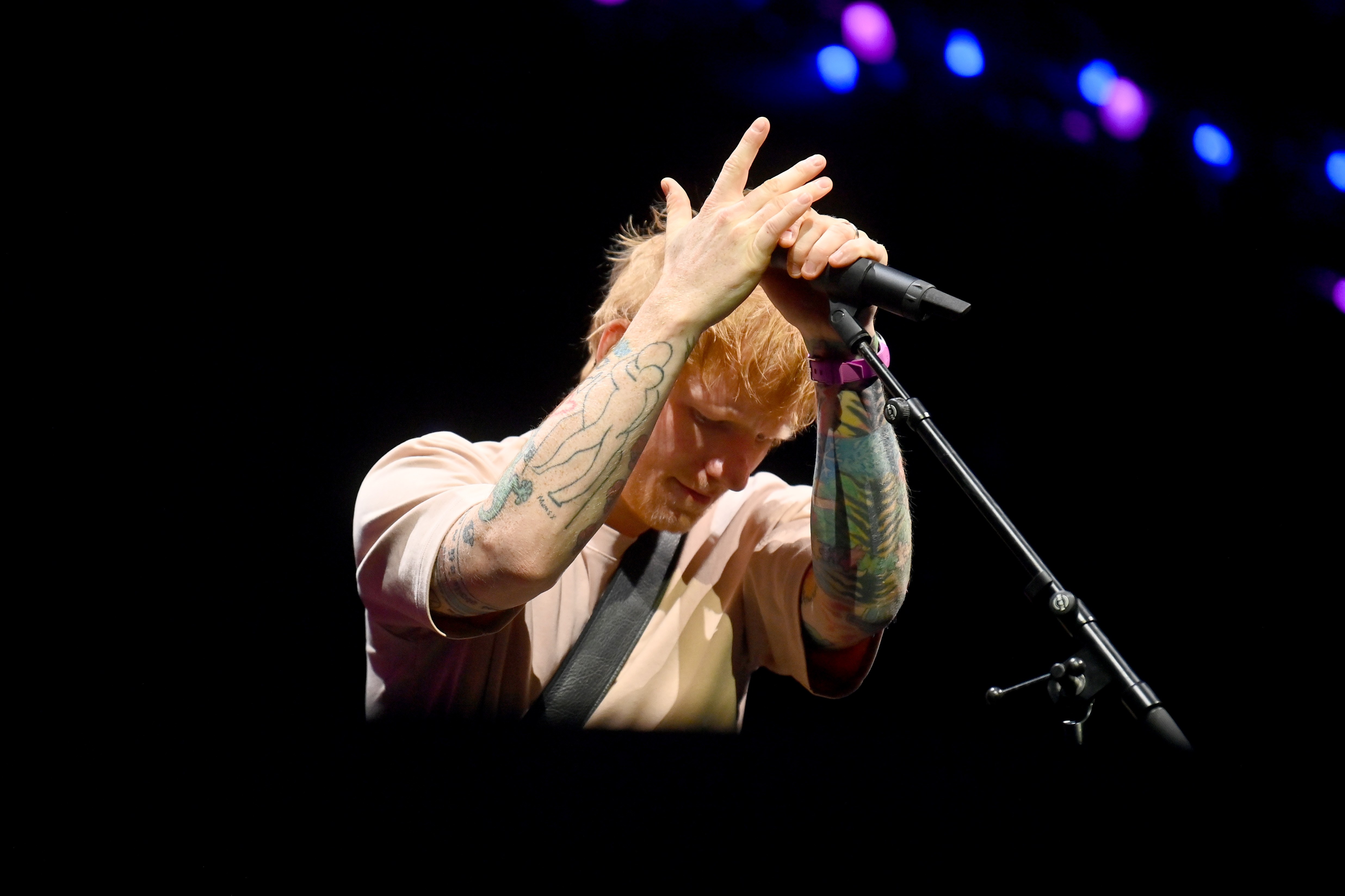 BOSTON, MASSACHUSETTS - DECEMBER 14: Ed Sheeran performs during iHeartRadio KISS108's Jingle Ball 2025 Presented By Capital One at TD Garden on December 14, 2025 in Boston, Massachusetts. (Photo by Paras Griffin/Getty Images for for iHeartRadio)