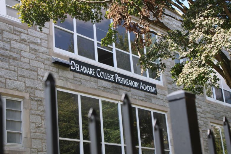 The former Delaware College Preparatory Academy on West 28th Street is seen in September 2024.