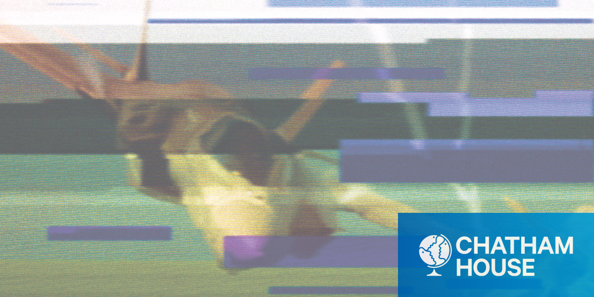 Collage showing glitched image of a fighter jet
