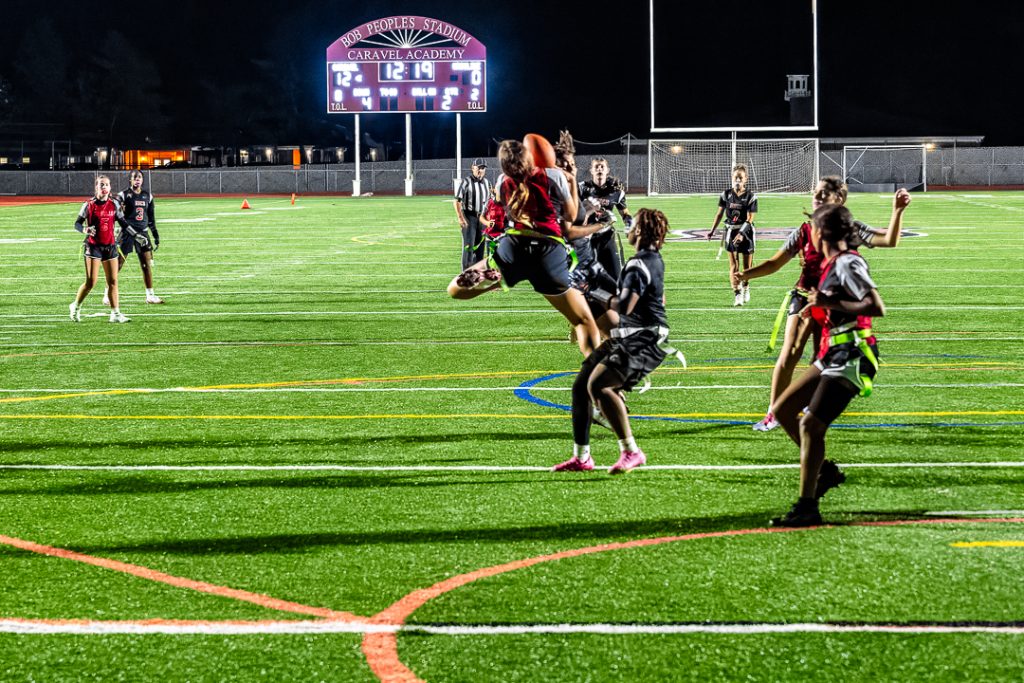 Ursuline junior Eva Maguire makes an incredible effort for an interception.