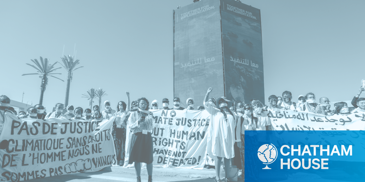 Human rights and climate activists demonstrate during the UN Climate Change Conference (COP27) in Sharm El-Sheikh, Egypt, on 10 November 2022.