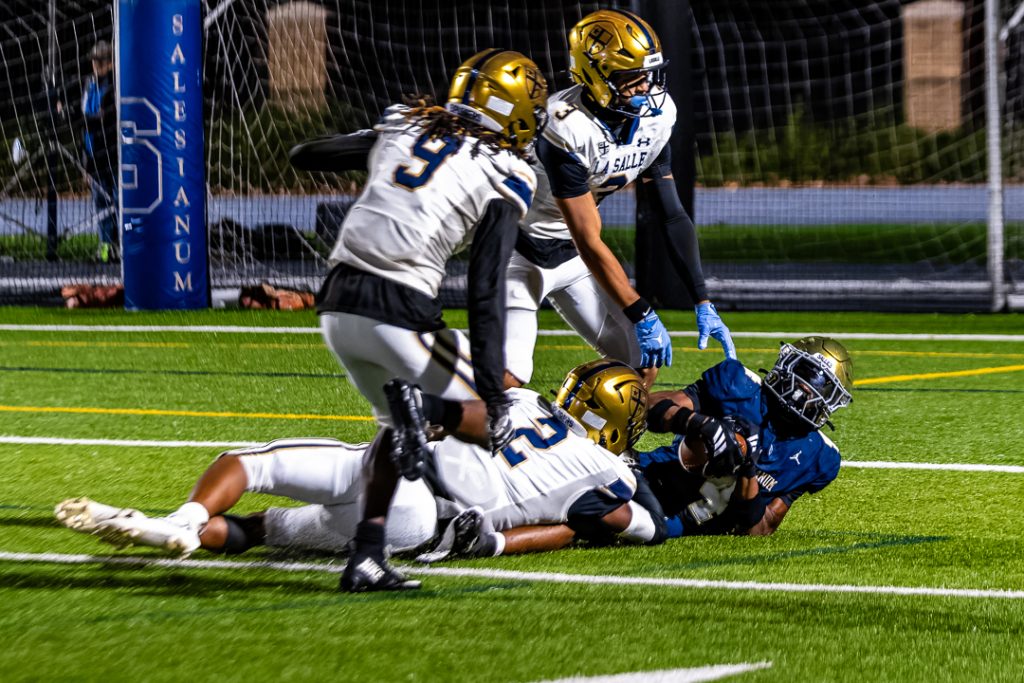Jones was brought down at the La Salle two-yard line. Jett Healy scored the game tying touchdown on the next play.