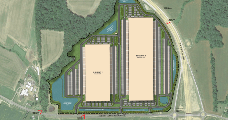 This map depicts the location of the LogistiCenter at New Castle County near Middletown, Delaware.