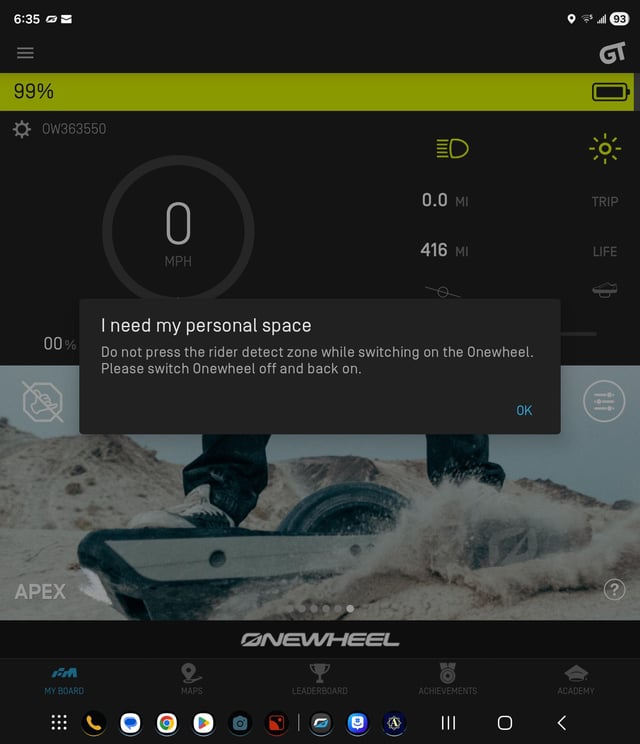 Personal space error