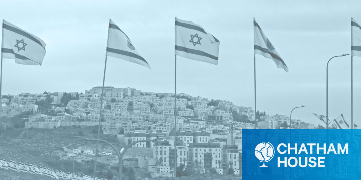 Israeli flags on display