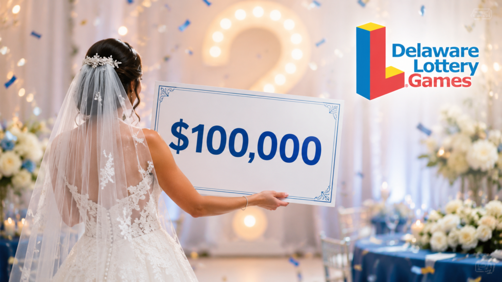 A 32-year-old Wilmington woman claimed a $100,000 top prize in the Delaware Lottery's 100X THE CELEBRATION instant game, marking the first major lottery win of her life. (Graphic by Milford LIVE) 