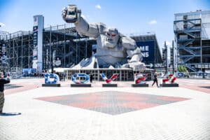 A picture of the Monster Monument outside of Dover Motor Speedway. Photo Courtesy of Dave Reeder.