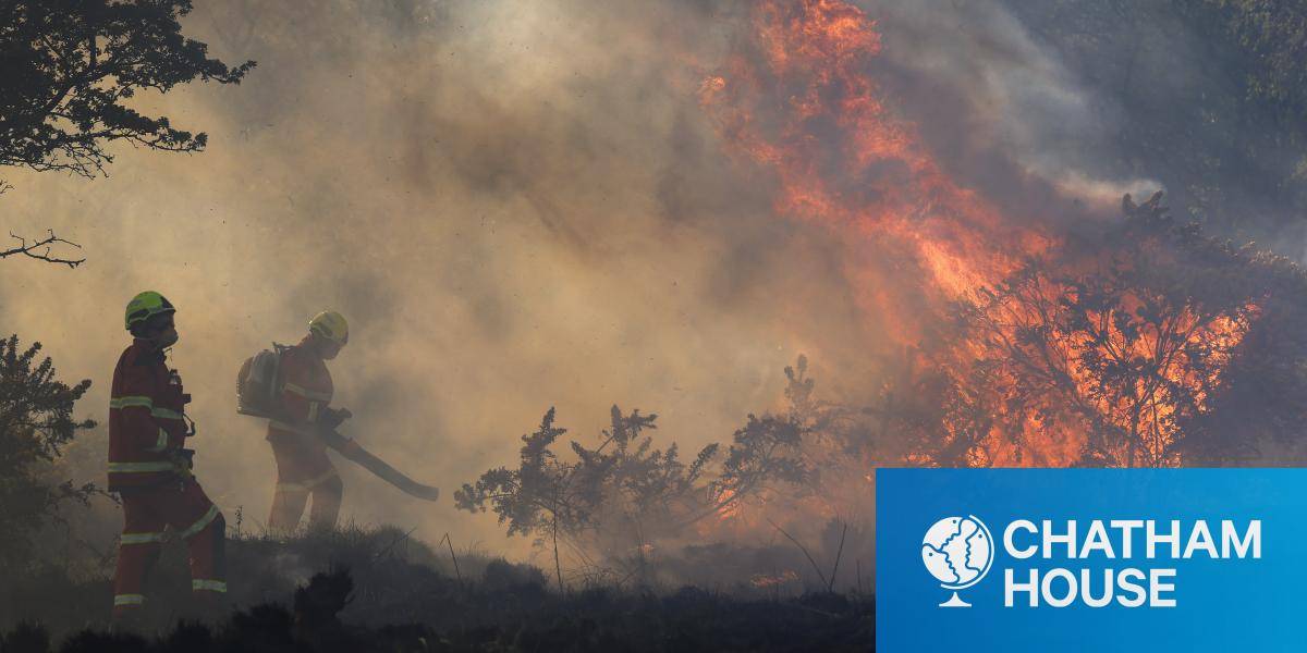Fire fighters bring a wildfire under control on 30 April 2026 in Bonhill, Scotland. 