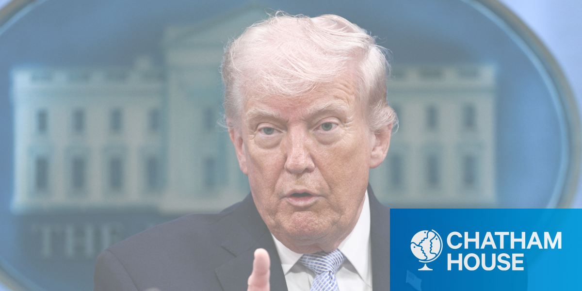 President Donald Trump speaks about the conflict in Iran at the White House on 6 April 2026. 