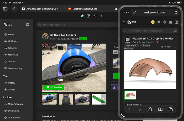 Fender 3d print for xrc