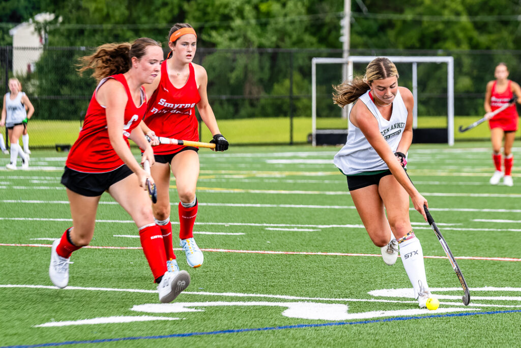 Smyrna field hockey takes on Queen Anne's field hockey from Maryland in a preseason scrimmage at Smyrna High School.