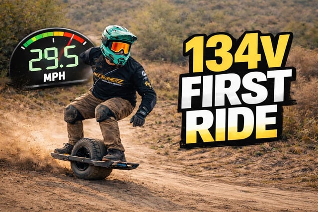 First ride on a 134V VESC Onewheel — this thing is absolutely insane