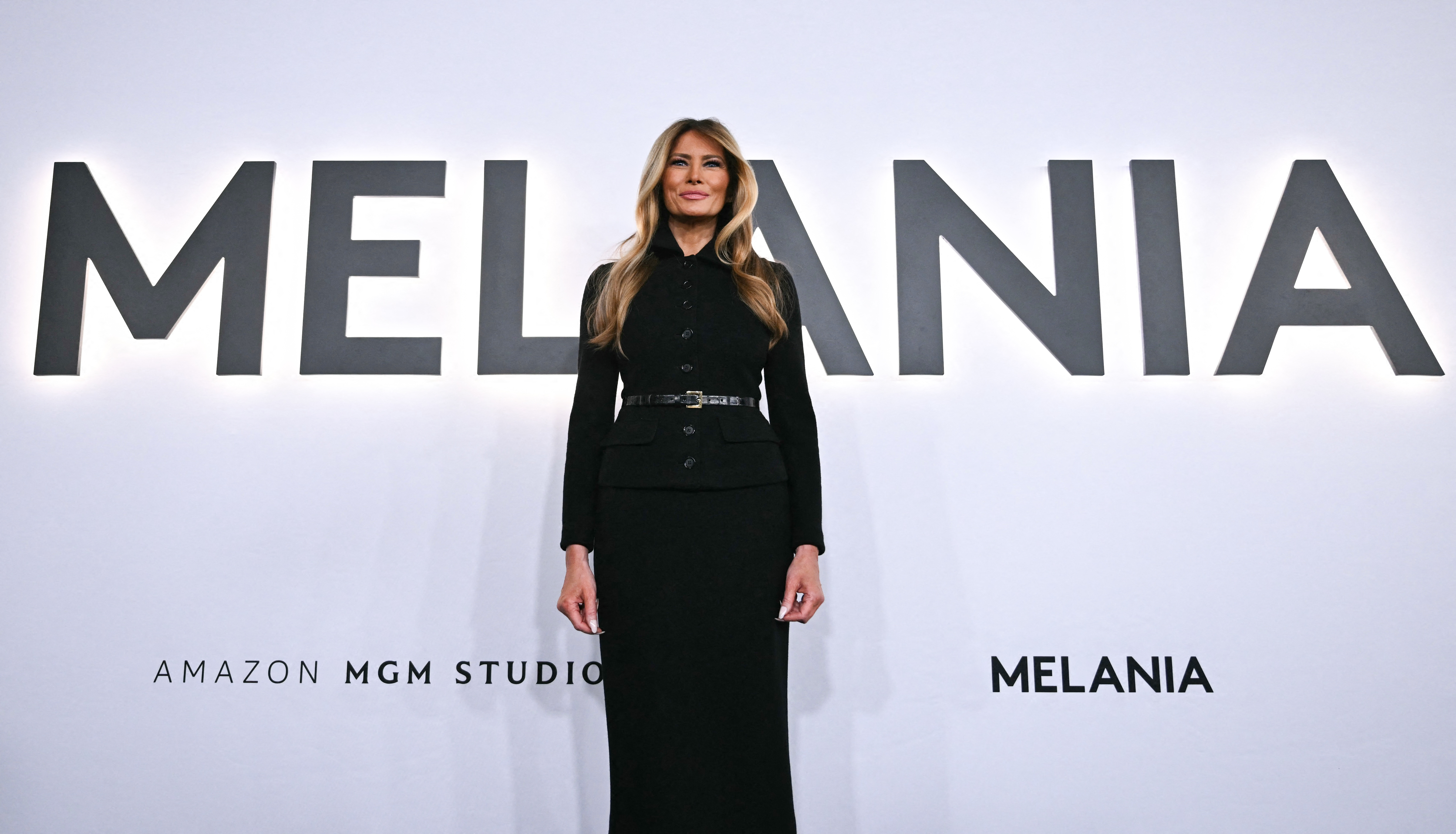 US First Lady Melania Trump attends the world premiere of Amazon MGM Studios' "Melania" at the Kennedy Center in Washington, DC, on January 29, 2026. (Photo by Brendan SMIALOWSKI / AFP via Getty Images)