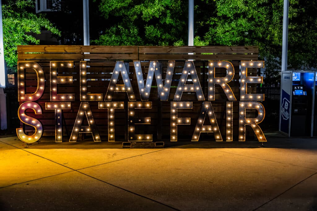 As day turns to night, the Delaware State Fair lights up.