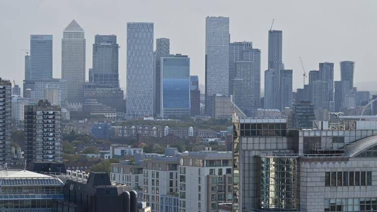 Canary Wharf skyline in London