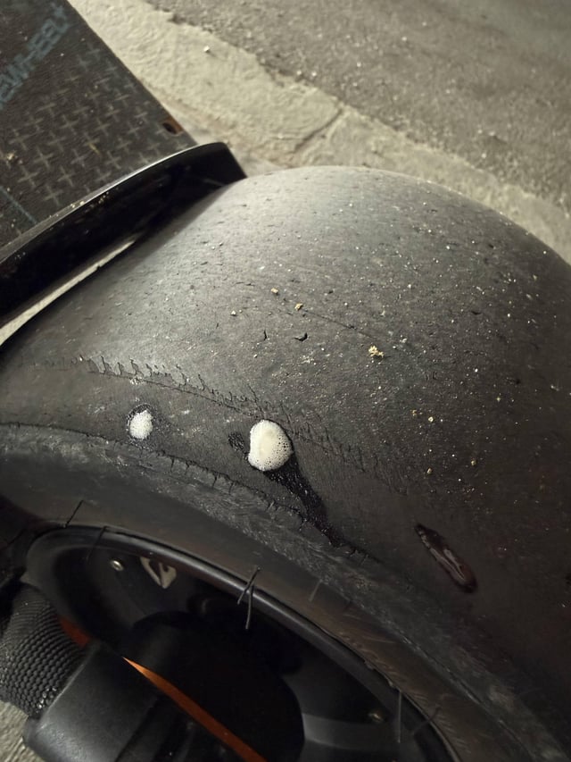 Getting fluid passing through tire after using Stay-a-Float tire sealant.